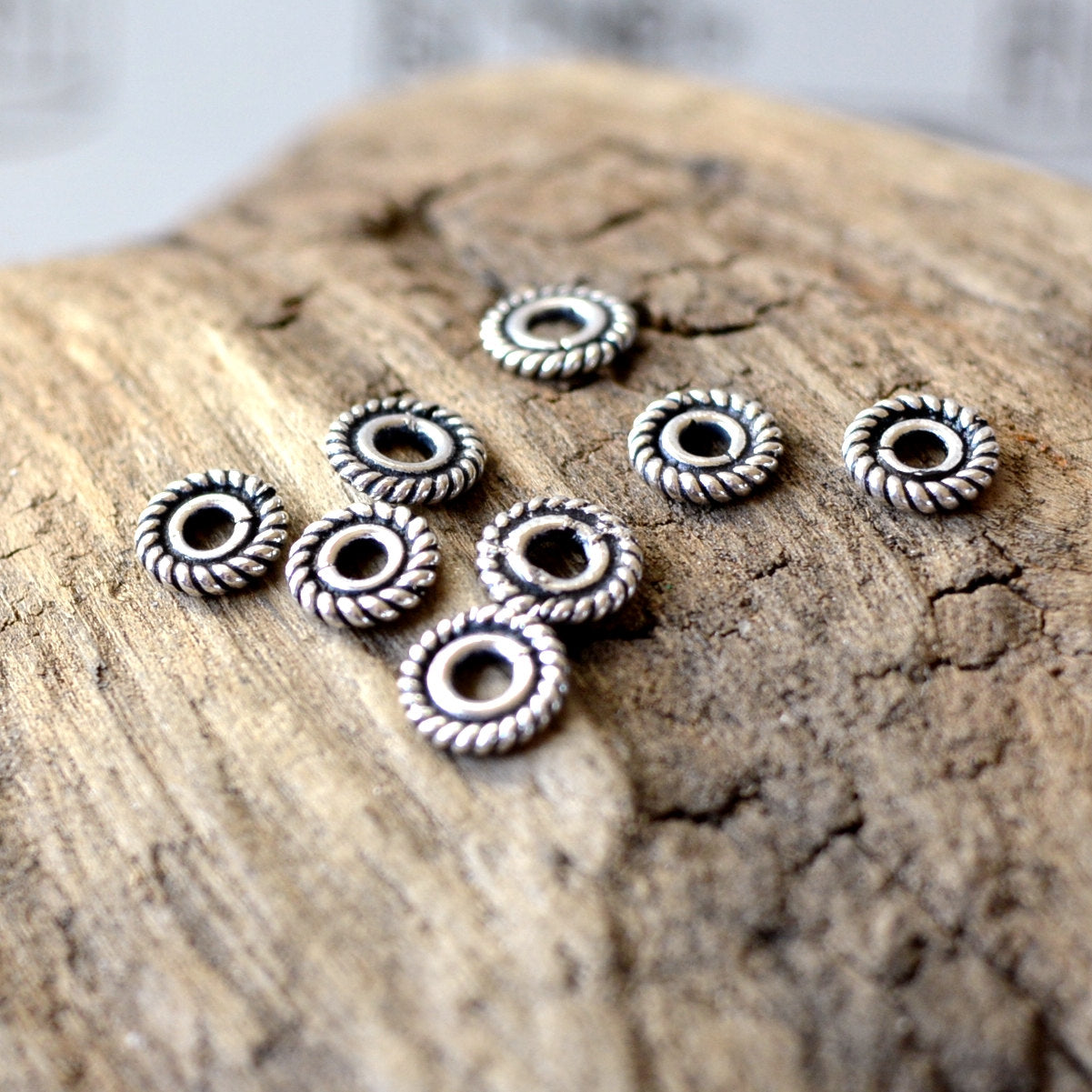 5x1mm Sterling Silver Spacer Beads