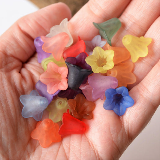 Lucite Trumpet Flower Bead 22x21mm Dark Pink - Bead Inspirations Lucite Trumpet Flower Bead 22x21mm Dark Pink - Bead Inspirations