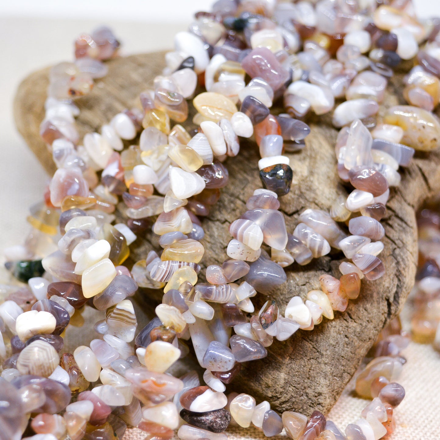 Botswana Agate Chip Beads 34" Strand