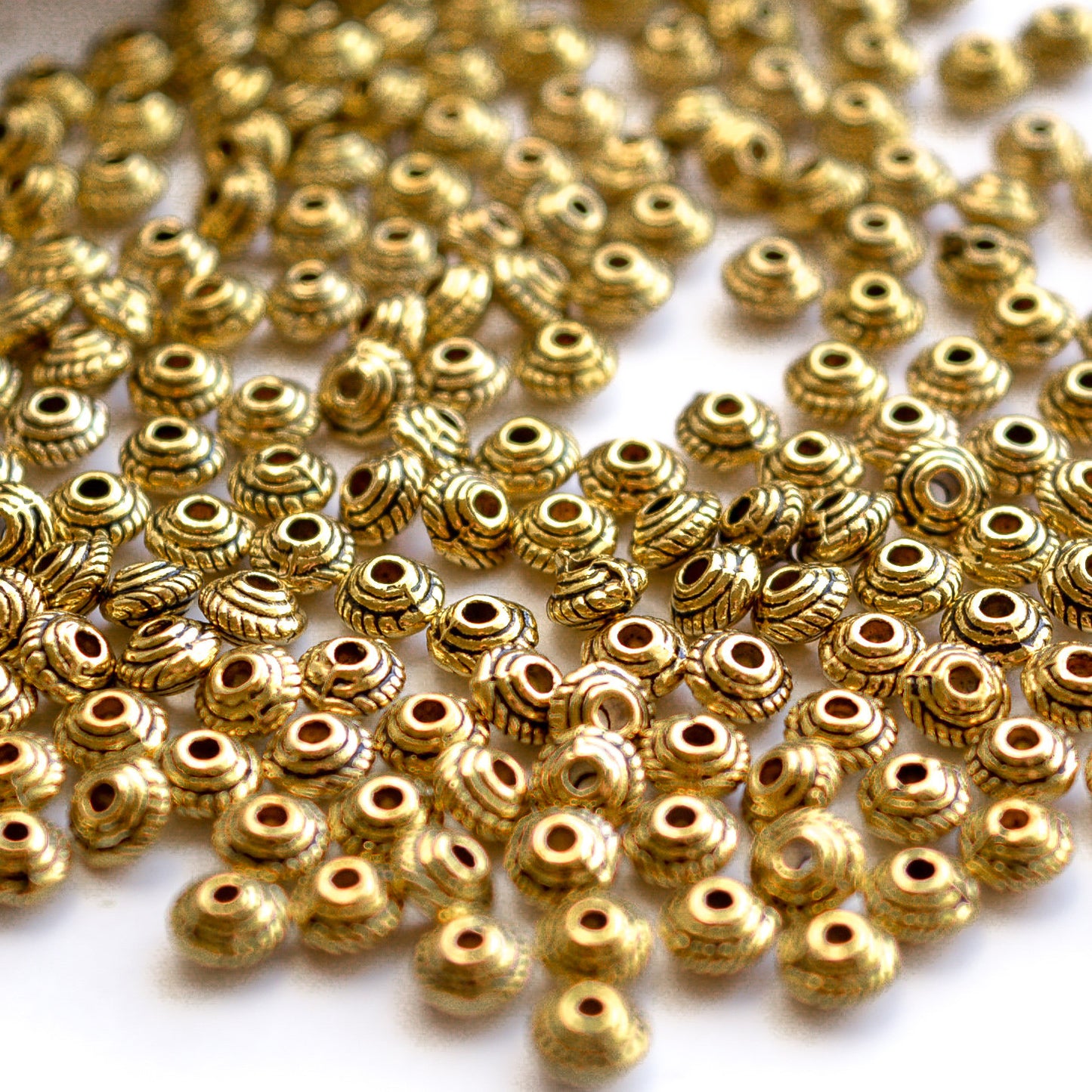 5x3mm Fancy Saucer Spacer Beads