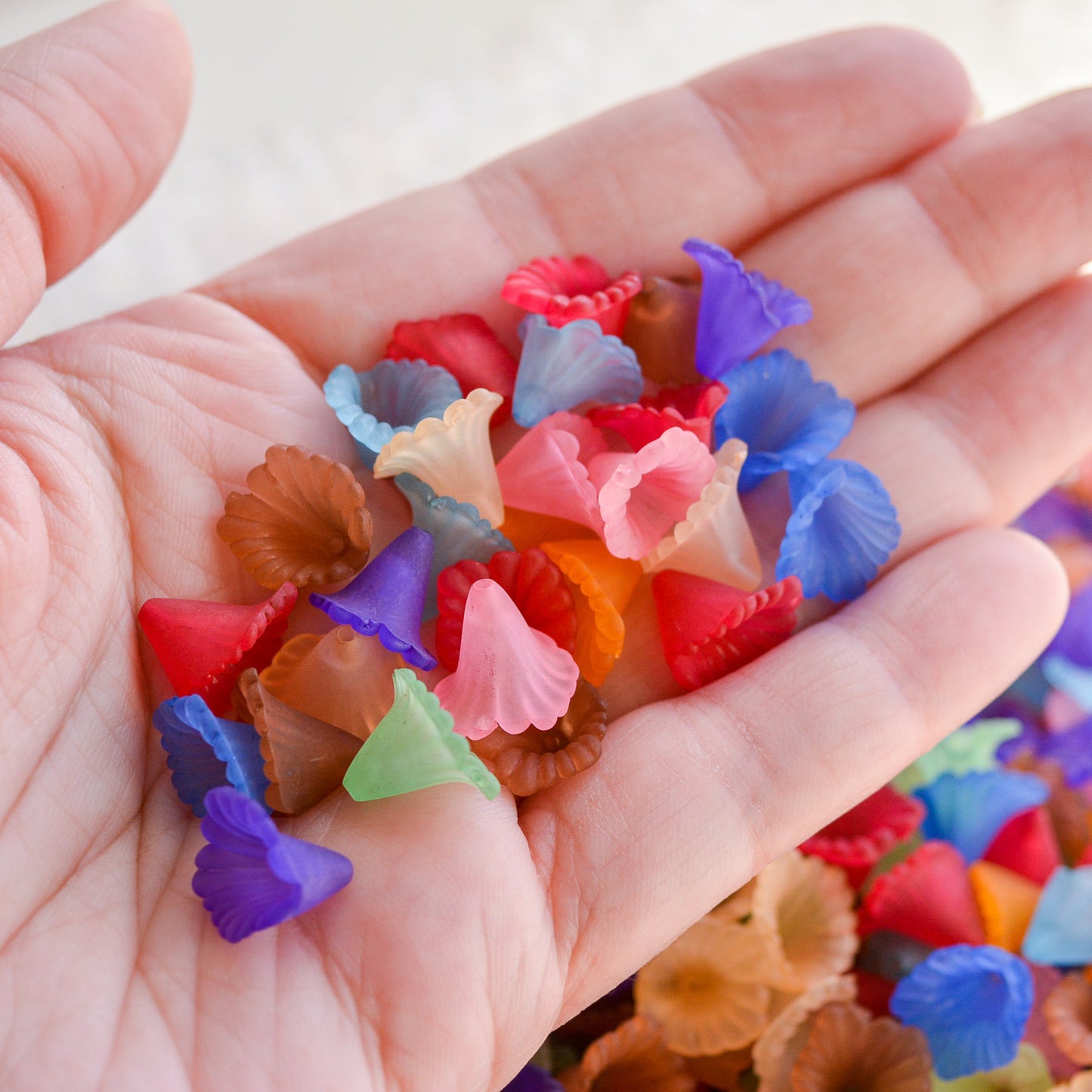 11x12mm Calla Lily Beads in Frosted Acrylic