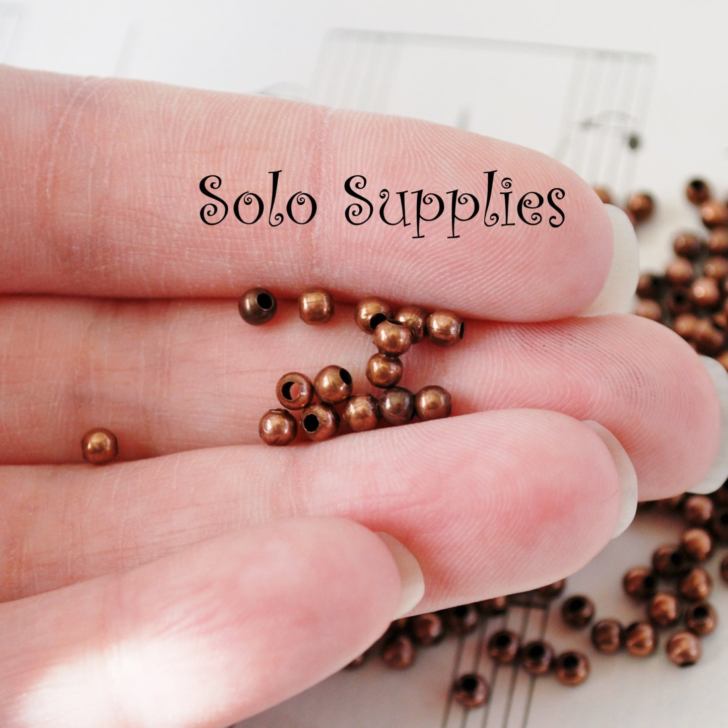 3mm Antiqued Copper Color Round Beads