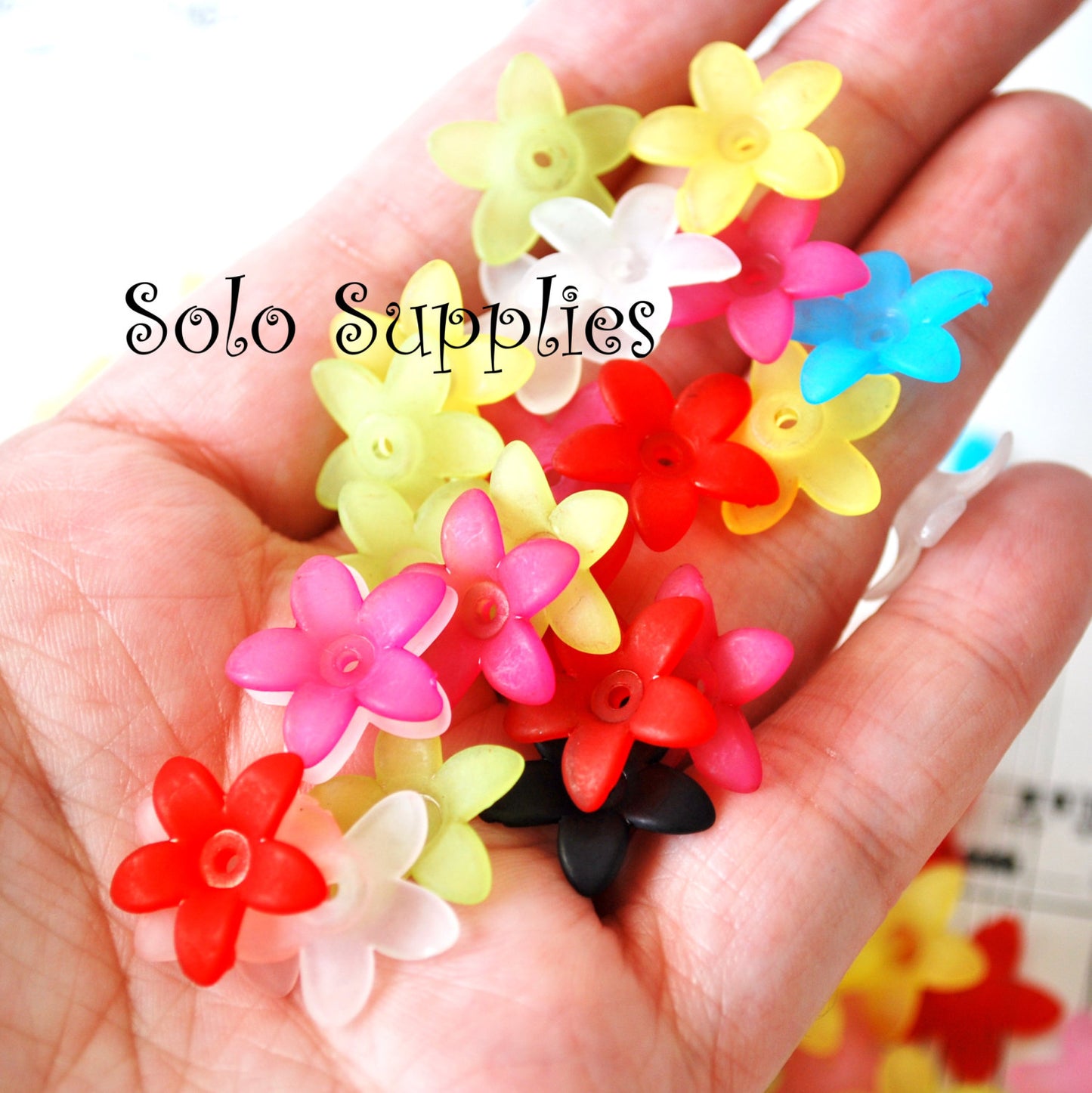 4x16mm Frosted Flower Beads