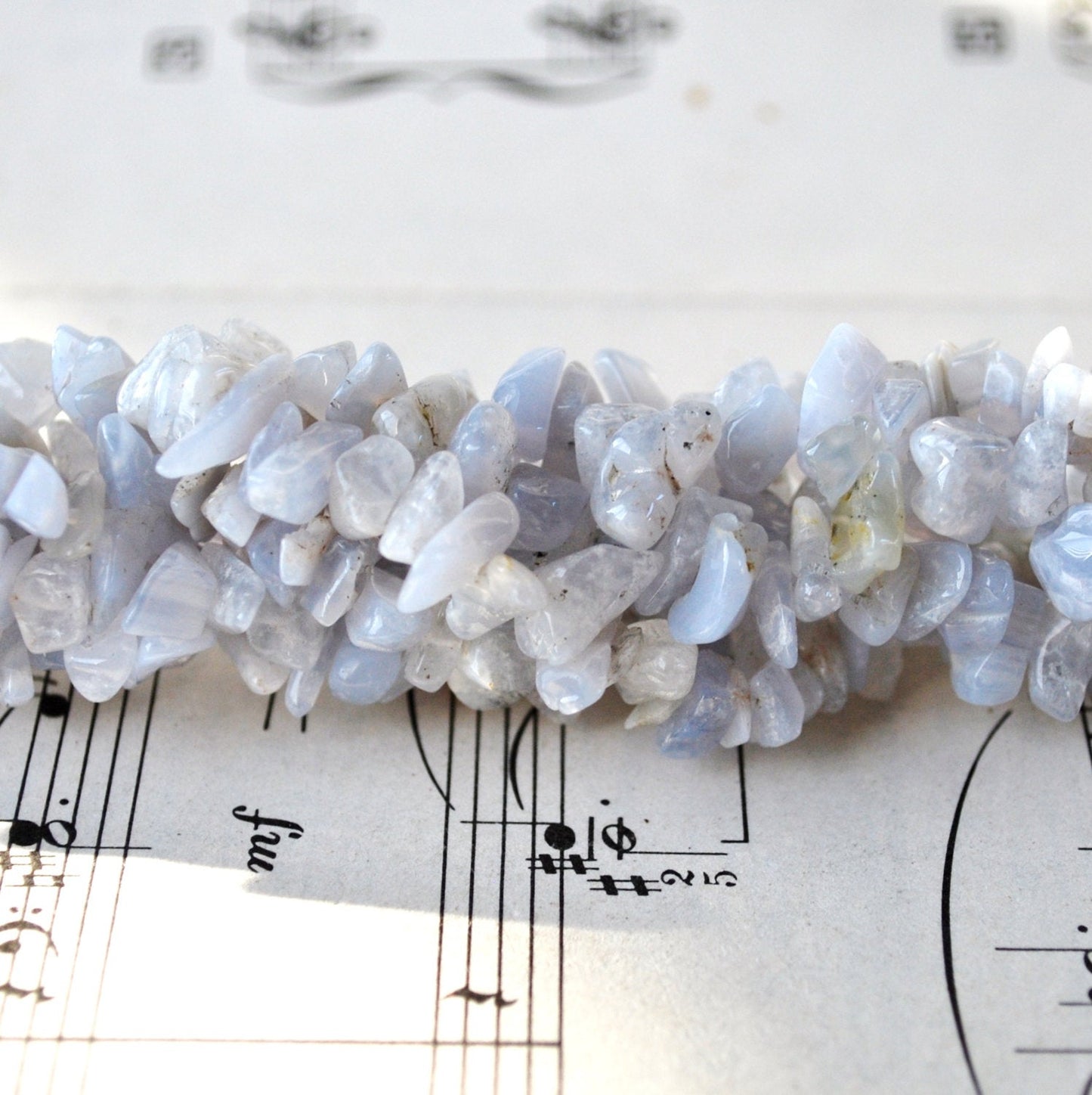 Blue Lace Agate Chip Beads Natural Soft Pastel Almost Lavender Colored Blue Gemstone Bead Lot 34" Bulk Strand For DIY Jewelry Making Crafts