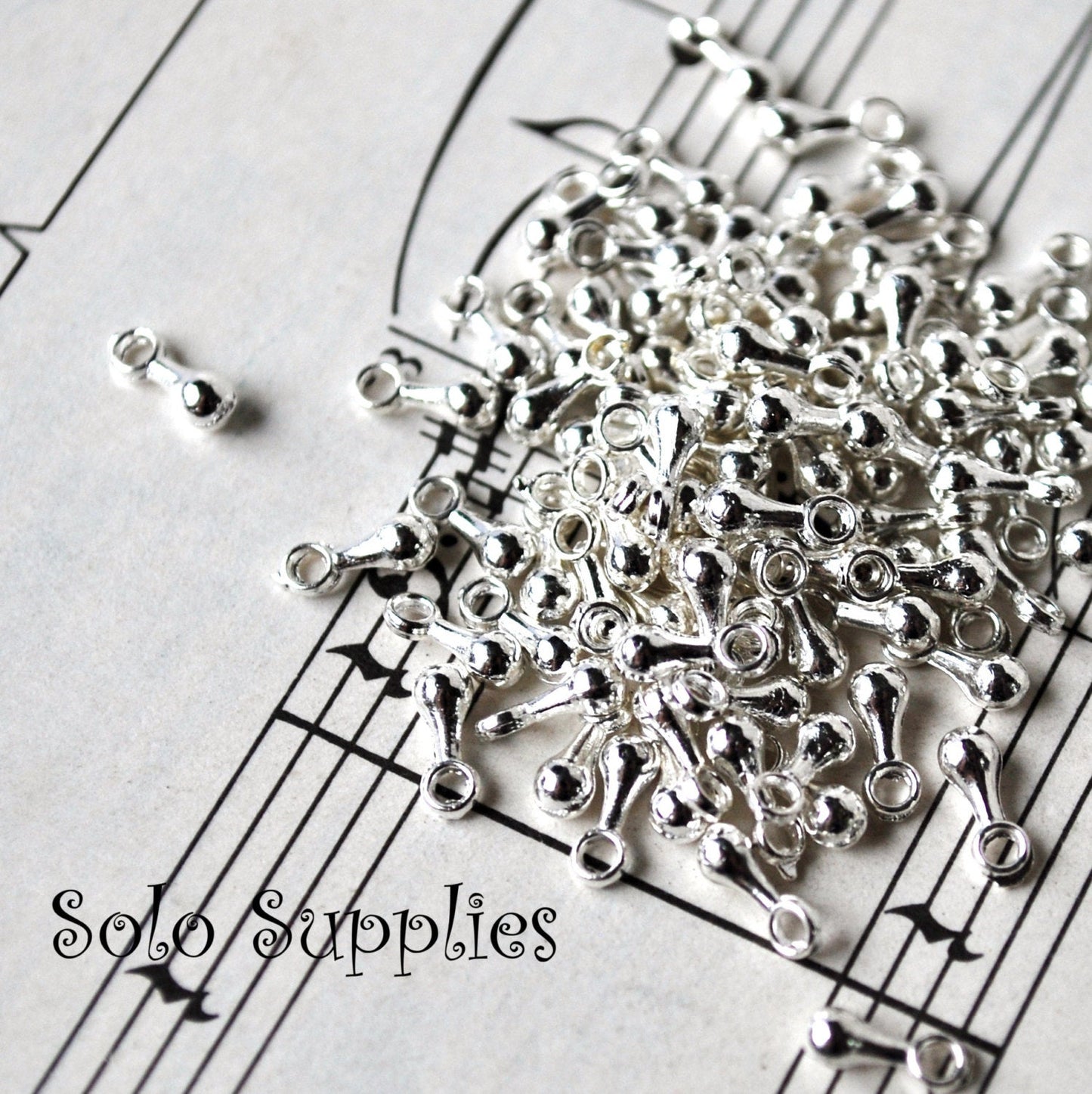 Tiny Weight Charms 6.5mm Long for Dangles or Extender Chains, Fringe Beads, Drops, Etc